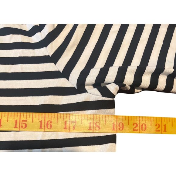 ASOS DESIGN long sleeve maxi t-shirt dress in black and white stripe sz 4 - Picture 6 of 7